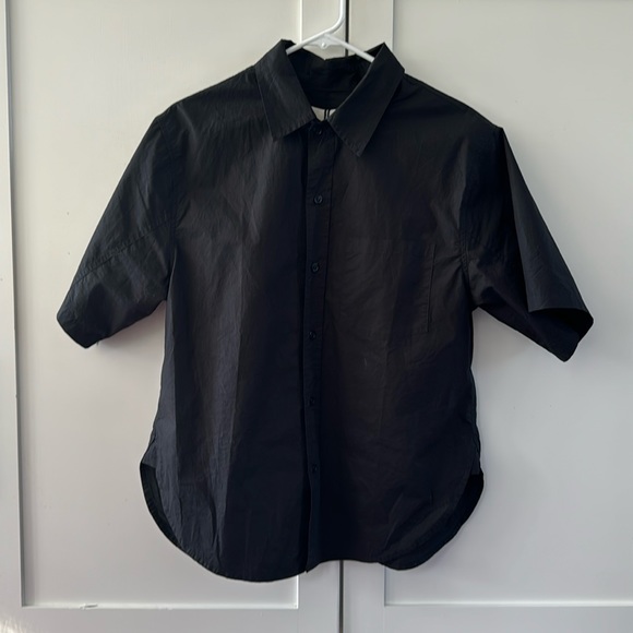 Citizens for Humanity short sleeve Kayla button down shirt in Black small - Picture 1 of 11